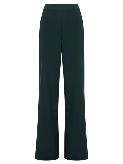 Tussah Bukser med lægfolder 'DREW'  mørkegrøn