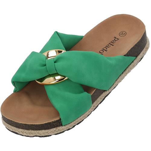 Palado Pantoletter 'Bandi'  guld / grøn