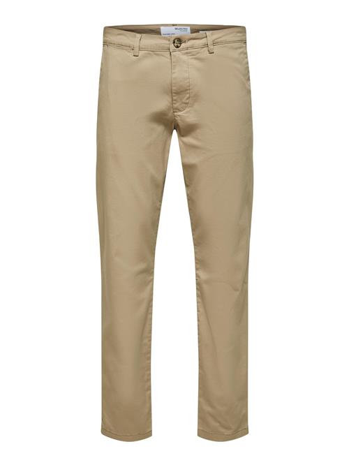 SELECTED Lærredsbukser 'SLHMiles Flex'  beige