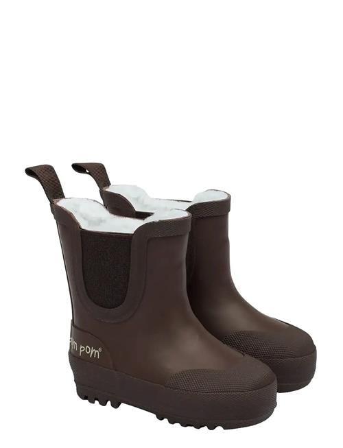 Brook Gumboots Thermo Ankle Pom Pom Brown