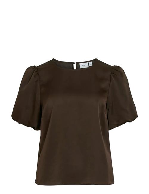 Viellette 2/4 Satin Puff Top - Noos Vila Brown