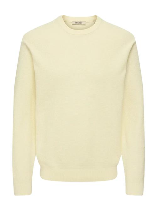 Onstony Ds 12 Ls Waffle Crew Knit Noos ONLY & SONS Cream