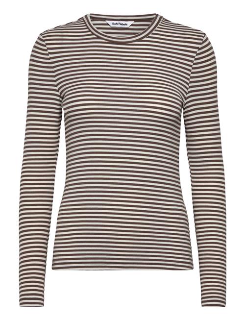 Srfenja Stripe O-Neck Top Soft Rebels Brown