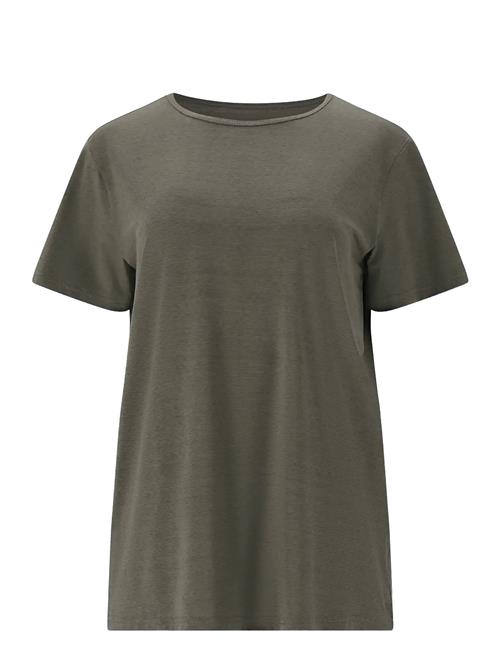 Lizzy W Slub S/S Tee Athlecia Khaki