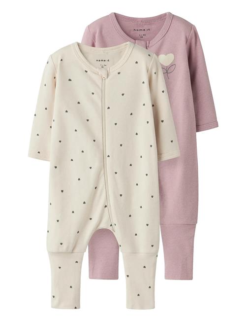 Nbfnightsuit 2P Zip Ff Heart Noos Name It Pink