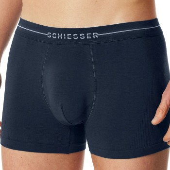 Schiesser 2P Cotton Flex Trunks Marineblå bomuld Medium Herre