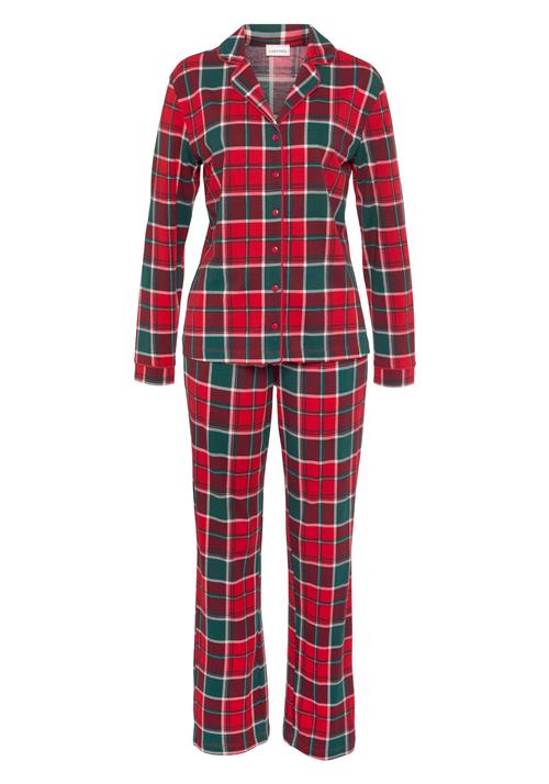 Se LASCANA Pyjamas  mørkegrøn / rød ved About You