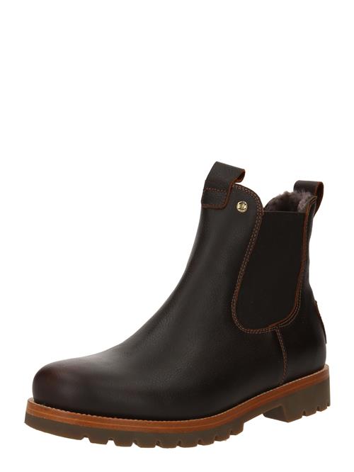 PANAMA JACK Chelsea Boots 'Grass'  kastaniebrun / mørkebrun / guld