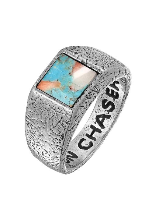 Haze&Glory Ring  turkis / mørkeorange / sort / sølv