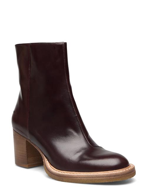 Se Bootie - Block Heel - With Zippe ANGULUS Brown ved Booztlet