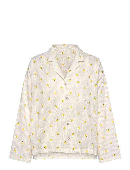 Pyjama Shirt Seersucker Lindex White