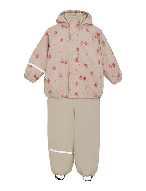 Rainwear Set - Aop, W. Fleece CeLaVi Beige