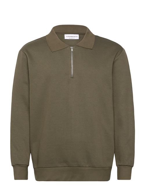 Sweat Polo With Zip L/S Lindbergh Green