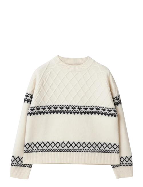 Fair Isle Merino Wool Knitted Sweater Lexington Clothing White