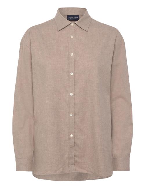 Casual Cotton Flannel Solid Shirt Lexington Clothing Beige