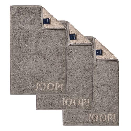 JOOP! Håndklæde 'Doubleface'  camel / røggrå