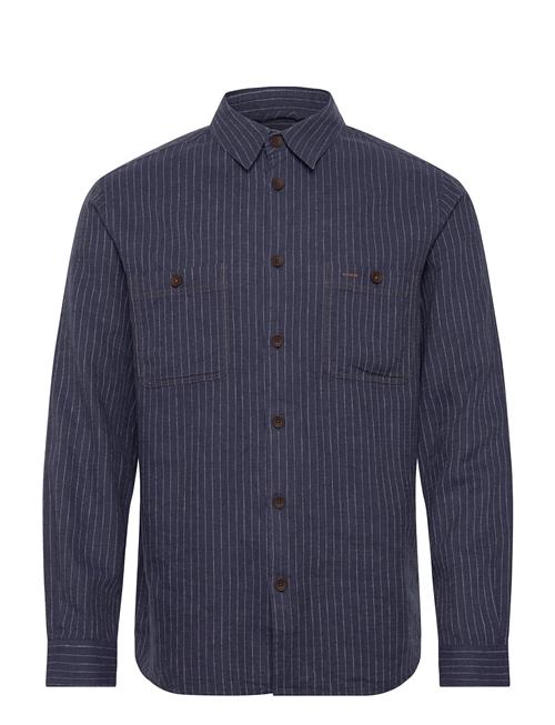 Mmggibson Linen Stripe Shirt Mos Mosh Gallery Navy