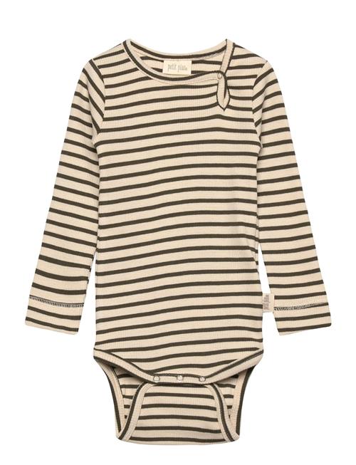 Body L/S Modal Striped Petit Piao Beige
