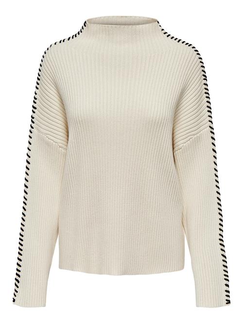 Onlqueenie Ls Contrast High Neck Prm Knt ONLY Cream