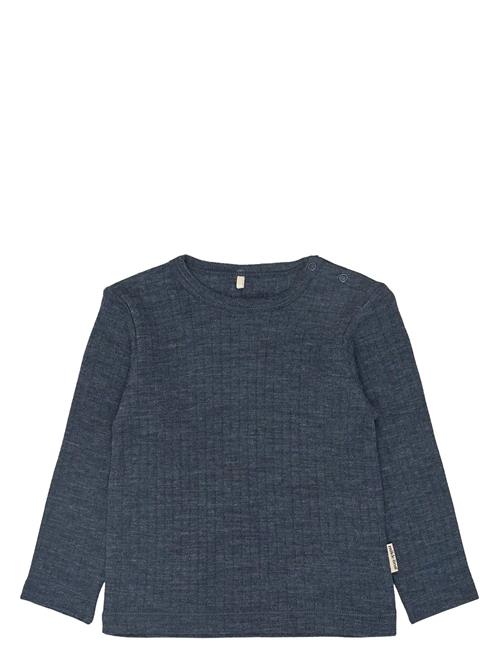 Merino Wool Ls Top Mikk-line Navy