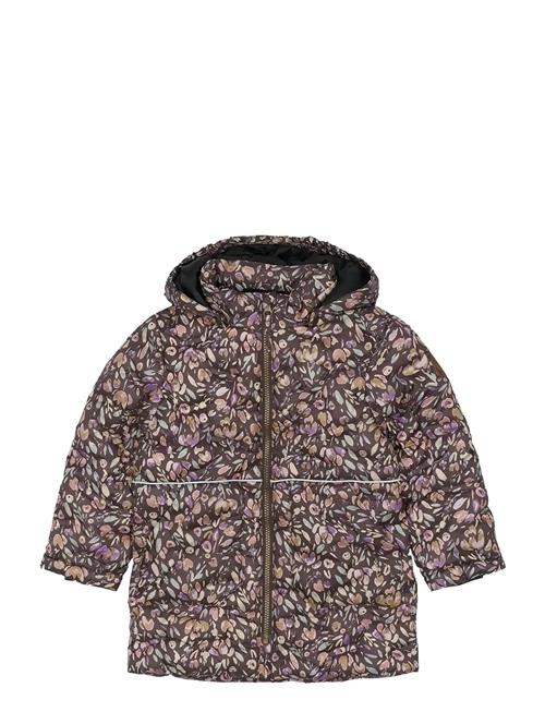 Long Puffer Jacket Aop Rec. Mikk-line Purple
