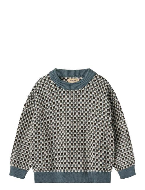Jacquard Pullover Flores Wheat Blue