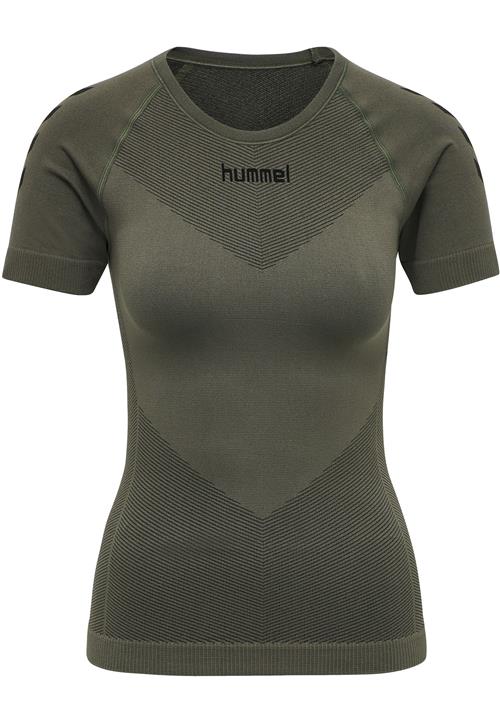 Hummel Funktionsbluse 'First Seamless'  oliven / sort