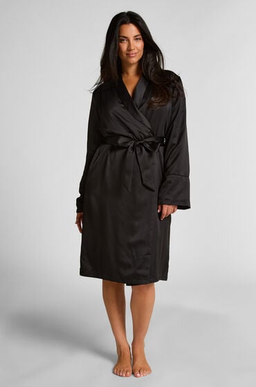 Hunkemöller Badekåbe Satin Fleece Sort