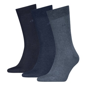 Calvin Klein Strømper 3P Classic Socks For Men Marine/Blå Str 43/46 Herre