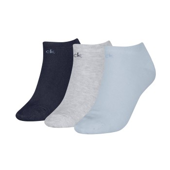 Calvin Klein Strømper 3P Sneaker Socks For Women Grå/Blå Str 35/38 Dame