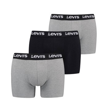 Levis 3P Repeat Logo Boxer Brief Multi Sort/Grå bomuld X-Large Herre
