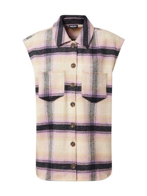 PIECES Bluse 'Carlene'  creme / grå / lilla / sort