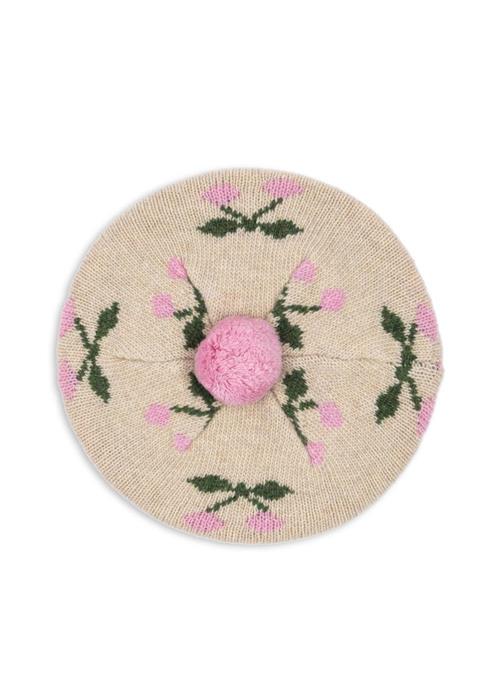 Konges Sløjd Belou Strikket Baret Cherry  Cherry 12-18 months  Beige  12-18 måneder  kvinde