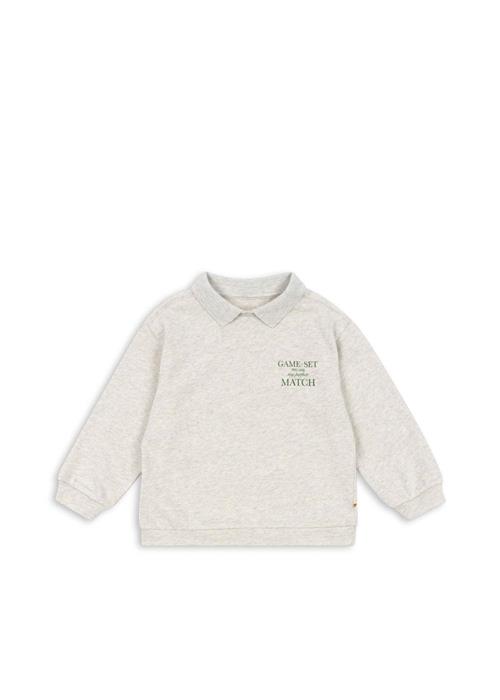 Konges Sløjd GOTS Spotty Polo Med Lange Ærmer Off White Melange  Off White Melange 5-6 Y  Grå  5-6 år  mand