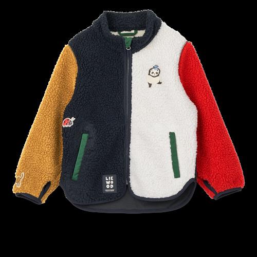 Liewood Nolan Pile-jakke Around The World Multi Mix  Pile Jacket-116 cm  Sort  116 cm  unisex