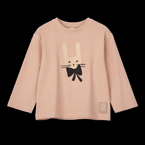 Liewood GOTS Apia Placement Langærmet T- Shirt Rabbit / Pale Tuscany  Placement Longsleeve T- shirt-86/92 cm  Brun  86/92 cm  unisex