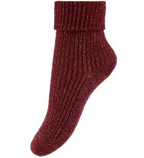 MP Strømper - Uld - Rib - Iris - Glitter - Wine Red