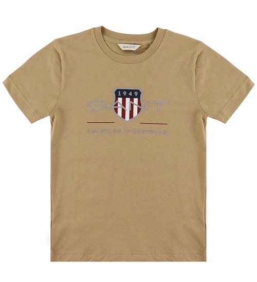 GANT T-shirt - Dark Khaki m. Logo