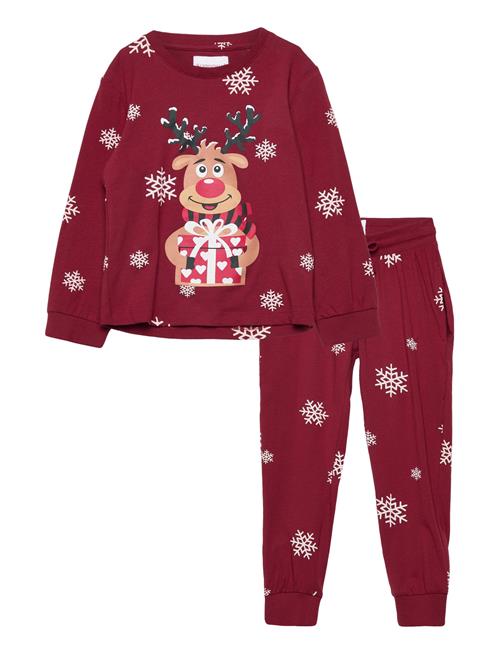 Rudolph’s Cute Pyjamas Red Kids Happy Seasons Patterned