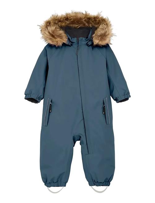 Baby Coverall W. Fake Fur Color Kids Blue