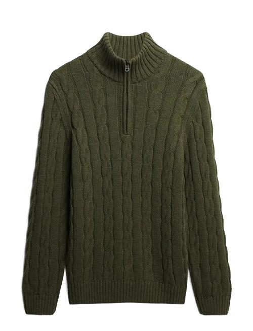 Jacob Cable Knit Half Zip Superdry Green