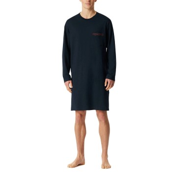 Schiesser Comfort Fit Nightwear Men Nightdress Mørkblå bomuld Large Herre