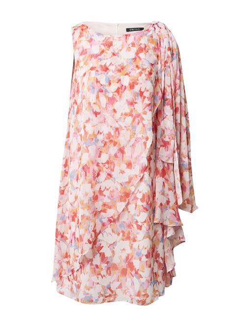 SWING Sommerkjole  creme / lyseblå / lys pink / brandrød