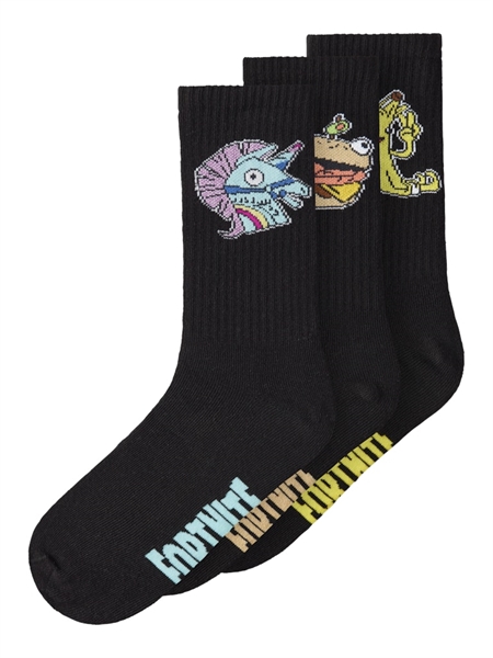 Se NAME IT 3-Pak Tennis Strømper Seppe Fortnite Black ved SmartKidz