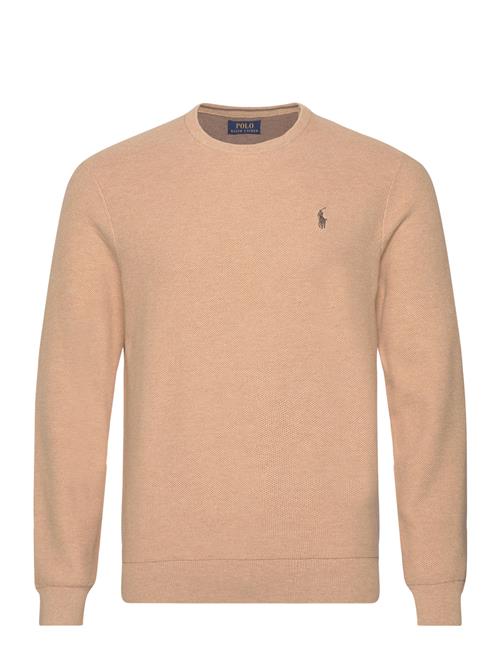 Mesh-Knit Cotton Crewneck Sweater Polo Ralph Lauren Beige