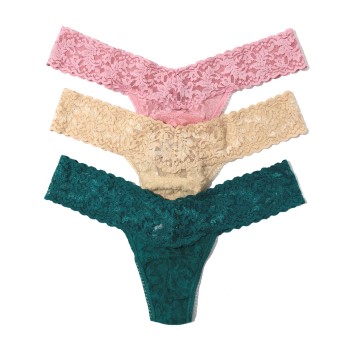 Hanky Panky Trusser 3P Low Rise Lace Thong Flerfarvet-2 nylon One Size Dame