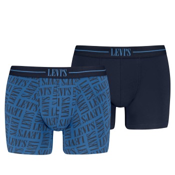 Levis 2P Logo Boxer Sort/Blå bomuld Large Herre