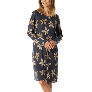 Schiesser Long Sleeve Nightshirt Mørkgrå  X-Large Dame