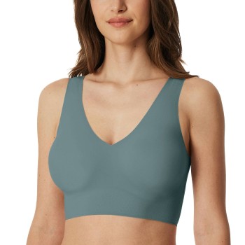 Schiesser Bh Microfiber Top with Removable Pads Blå/Grøn Large Dame