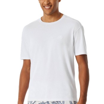 Schiesser Mix and Relax Men Short Sleeve Shirt Hvid bomuld Small Herre